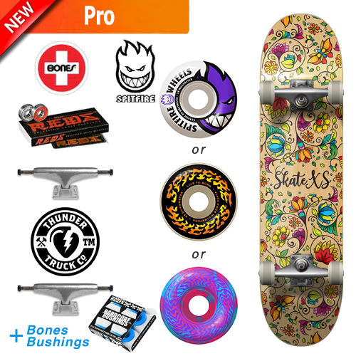SkateXS Flowers Pro Complete Skateboard for Kids