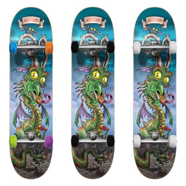 SkateXS Dragon Beginner Complete Skateboard for Kids