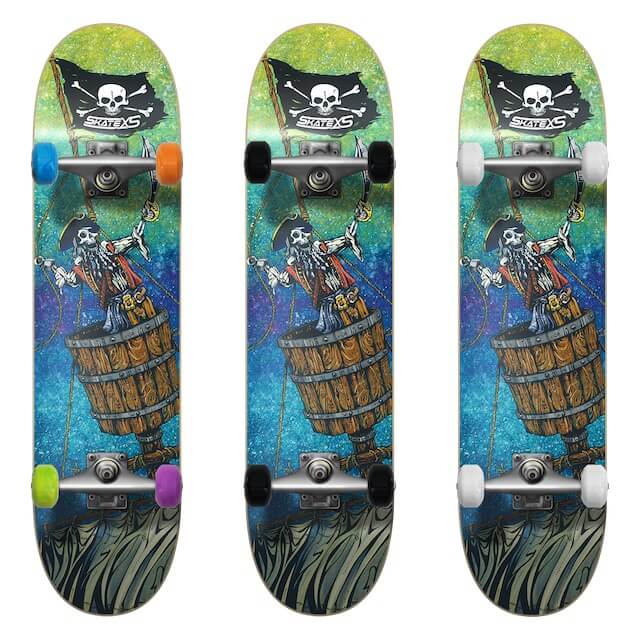 SkateXS Pirate Beginner Complete Skateboard for Kids