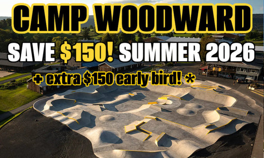 Use Code SKATEXS for Camp Woodward 2026