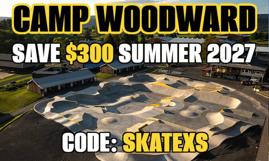 Discount Code for 2027 Camp Woodward is SKATEXS