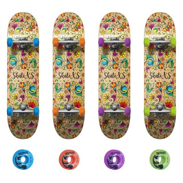 SkateXS Flowers Beginner Complete Skateboard for Kids